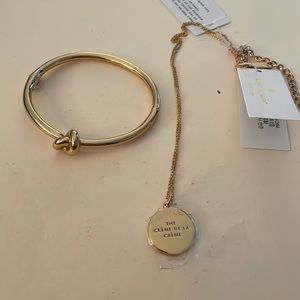 Kate Spade knot bracelet and “the crème de la crème” pendant